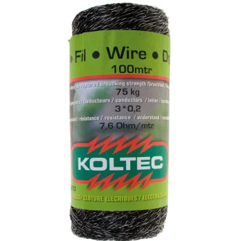 Sale Koltec Schrikdraad 3x12 RVS 100M Zwart