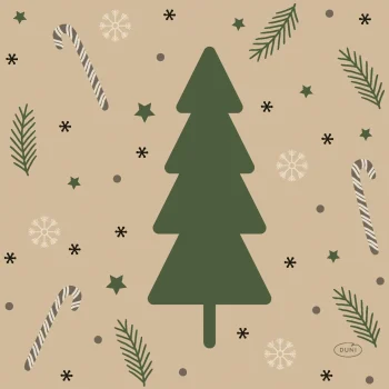 New Duni Servet 33 X 33 Cm Natural Yuletid