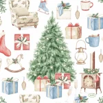 Clearance Duni Servet 33 X 33 Cm Tree And Gift