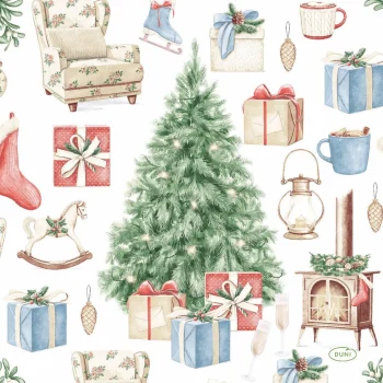 Clearance Duni Servet 33 X 33 Cm Tree And Gift