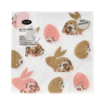 Discount Duni Servet 33x33cm Blooming Bunnies 20st