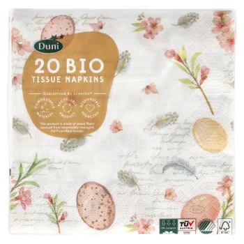 Discount Duni Servet 33x33cm Eggs & Feathers 20st