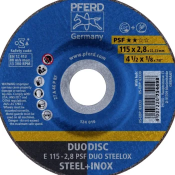 Hot Pferd Slijpschijf E115-2,8 PSF Staal+RVS