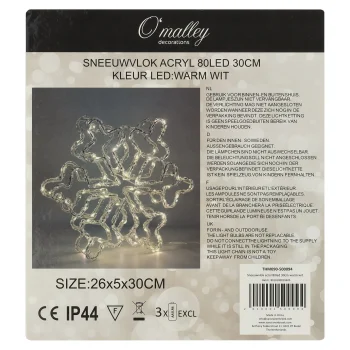 New O'malley Sneeuwvlok Acryl 80 LED Warm Wit