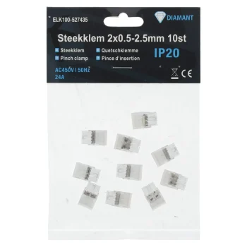 Online Diamant Steekklem 2x0.5-2.5mm 10st