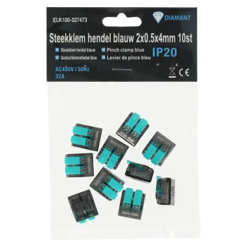 Fashion Diamant Steekklem Hendel Blauw 2x0.5x4mm 10st