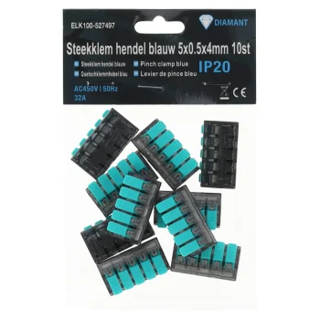 Sale Diamant Steekklem Hendel Blauw 5x0.5x4mm 10st
