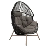 Best Bois Le Duc Stoel Ei En Voet Cadzand Zwart Met Kussen