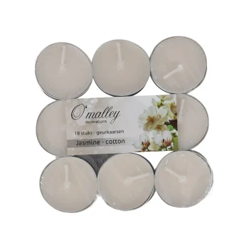 Hot O'malley Theelicht Geur Jasmijn Katoen 18 Stuks