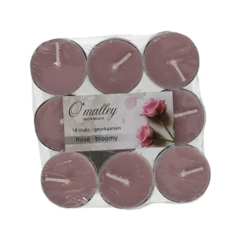 Hot O'malley Theelicht Geur Roos Bloemig 18 Stuks