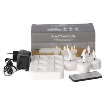 Hot O'malley Theelicht LED 6 Stuks - Warm Wit - Oplaadbaar