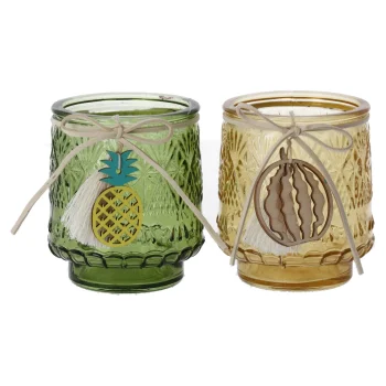 New Natural Collections Theelichthouder 8 X 9,5 Cm - 3 Assorti