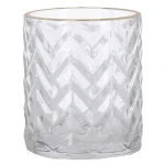 Fashion Natural Collections Theelichthouder Glas 8 X 8 X 10 Cm 2 Assorti