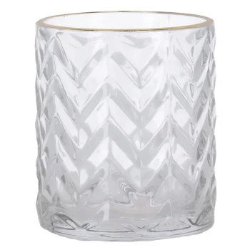 Fashion Natural Collections Theelichthouder Glas 8 X 8 X 10 Cm 2 Assorti