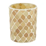 New Natural Collections Theelichthouder Glas Beige 8 X 8 X 10 Cm