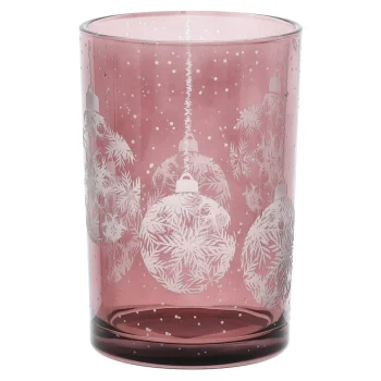 Hot Theelichthouder Glas Kerstbal 12 X 18 Cm