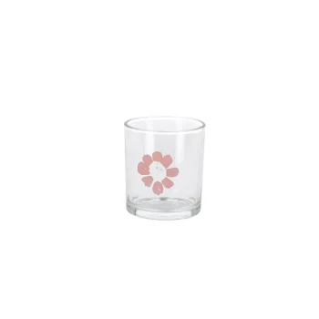 Hot O'malley Theelichtouder Glas Bloem Roze 8 Cm