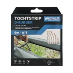 New Westham Tochtstrip D Rubber 6 M Wit