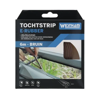 Outlet Westham Tochtstrip E-rubber 6 M Bruin