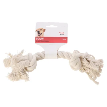 Outlet Friendly Pet Touw Hond Wit 2 Knopen Medium