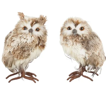 Fashion Mica Decorations Uil Deco Bruin 17cm