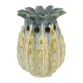 New Natural Collections Vaas Ananas Keramiek Blauw 19 X 19 X 25 Cm