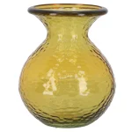 Fashion Natural Collections Vaas Glas Recycle 18 Cm Geel