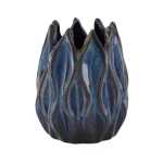 Clearance Natural Collections Vaas Keramiek Blauw 11 X 11 X 14 Cm
