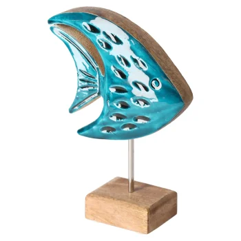 Clearance Natural Collections Vis Op Voet 18 Cm Blauw