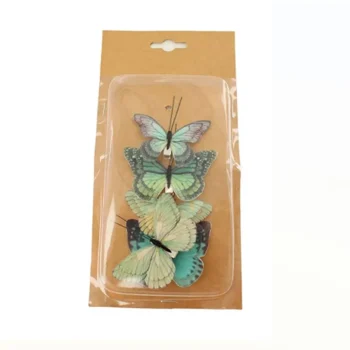 Hot Natural Collections Vlinder Op Clip Groen 7 X 4 Cm 5st.