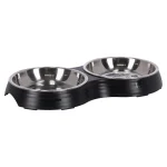 Outlet Friendly Pet Voerbak Kat Duo Ribbel Zwart 2x160