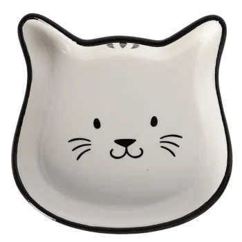 Hot Friendly Pet Voerbak Kat Fofa Keram Zwart/wit 250ml FP