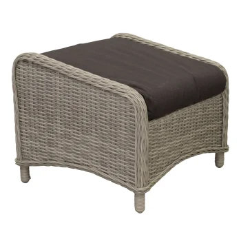 Hot Bois Le Duc Voetenbank Carlo White Grey Met Kussen