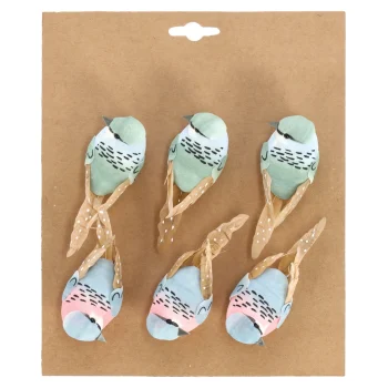 Sale Vogel Op Clip Groen Blauw 6st
