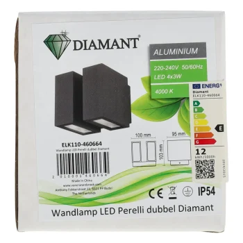 Discount Diamant Wandlamp LED Perelli Dubbel