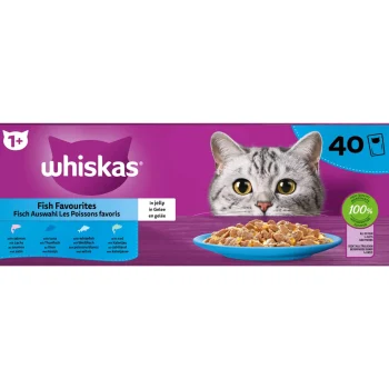 Outlet Whiskas 1+ Natvoer Vis 40 Stuks
