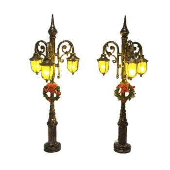 Clearance Zwarte Lantaarn Met Krans 2st LED